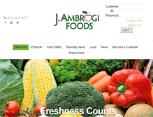 Tablet Screenshot of ambrogifoods.com